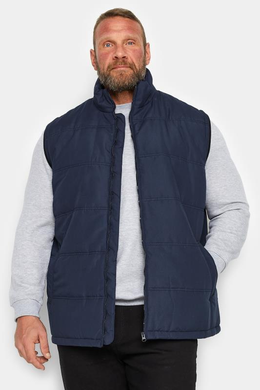  Grande Taille KAM Big & Tall Navy Blue Quilted Gilet