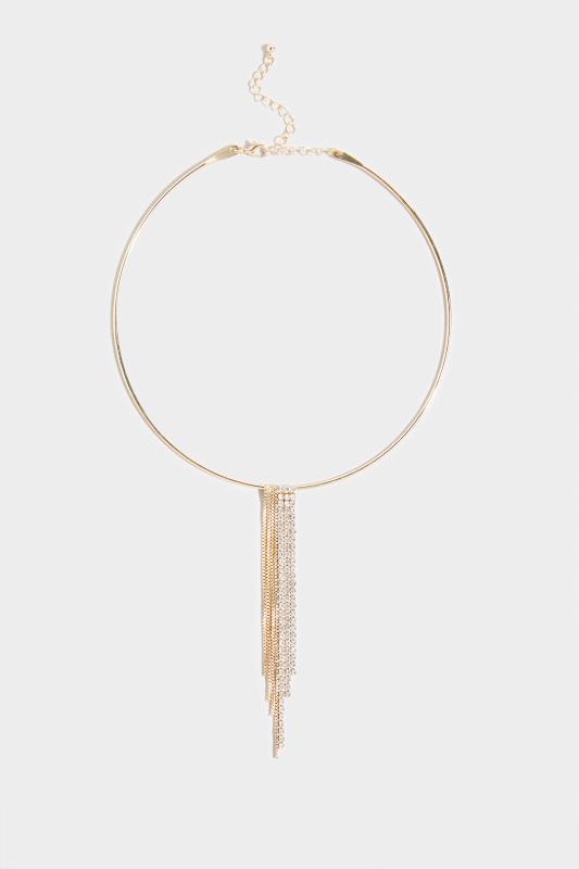 Gold Circle Tassle Necklace 1