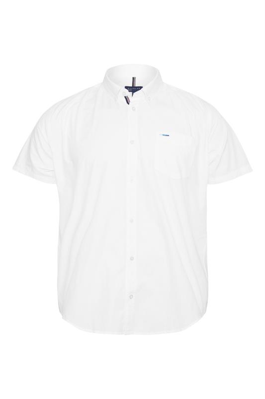 BadRhino Big & Tall White Cotton Poplin Short Sleeve Shirt 3