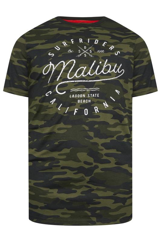 D555 Big & Tall Green 'Malibu' Camo Print T-Shirt | BadRhino 3