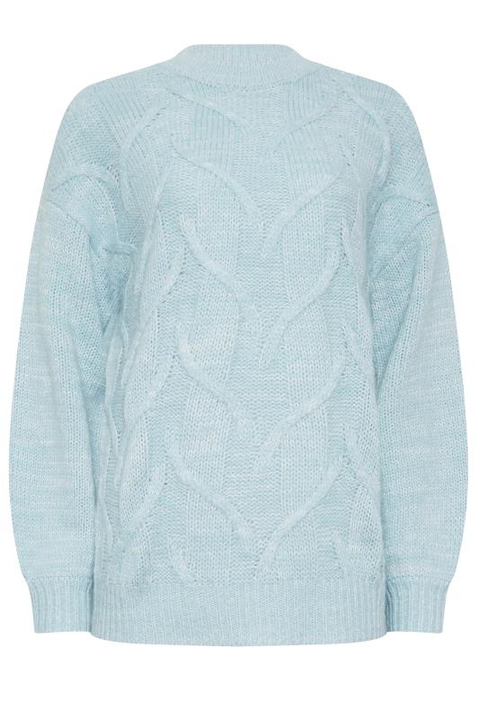 LTS Tall Light Blue Chunky Cable Knit Jumper | Long Tall Sally 6