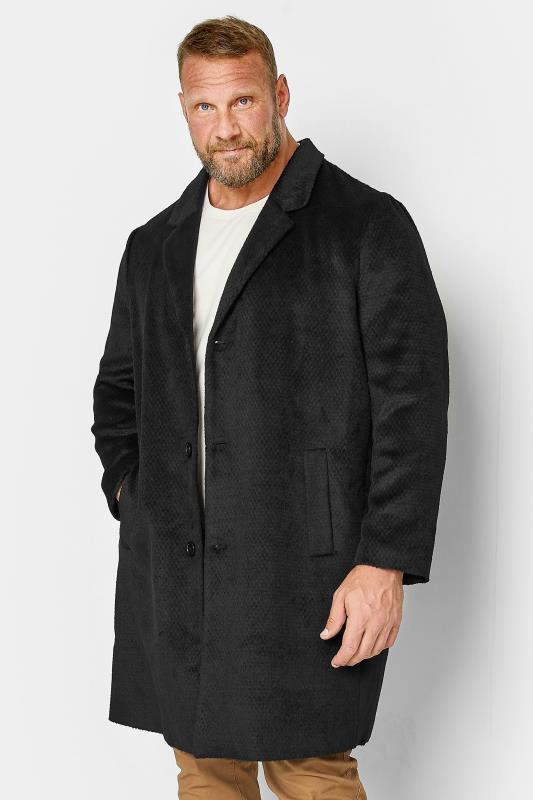 BadRhino Big & Tall Black Single Breasted Coat
