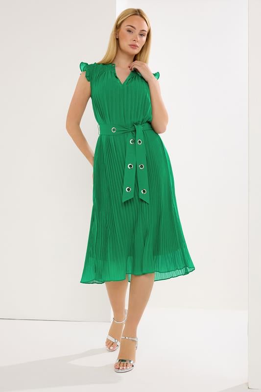 STAR Green Pleated Eyelet Dress | StarByJM 1