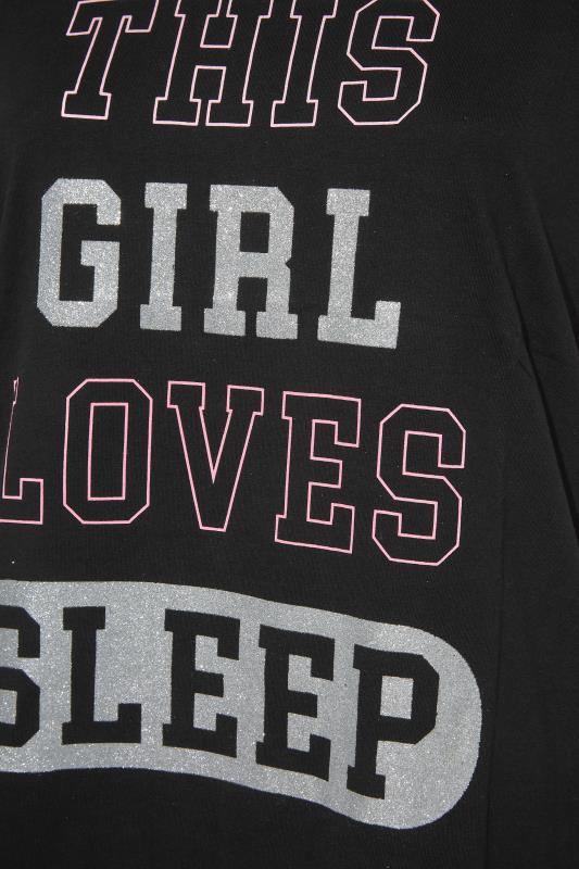 Plus Size Black 'This Girl Loves Sleep' Nightdress | Yours Clothing 6