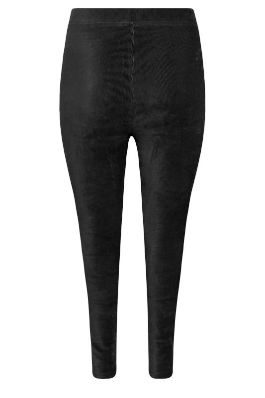 Plus Size Black Cord Leggings | Yours Clothing 8