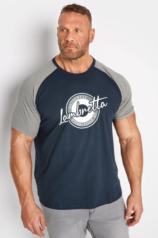 Großen Größen  LAMBRETTA Big & Tall Navy Blue Authentic T-Shirt