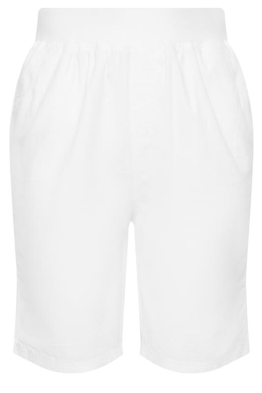 YOURS Plus Size White Elasticated Cool Cotton Shorts | Yours Clothing 5