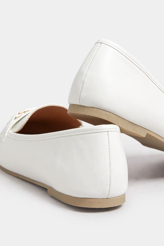 White Buckle Loafers In Extra Wide EEE Fit | Yours Clothing 4