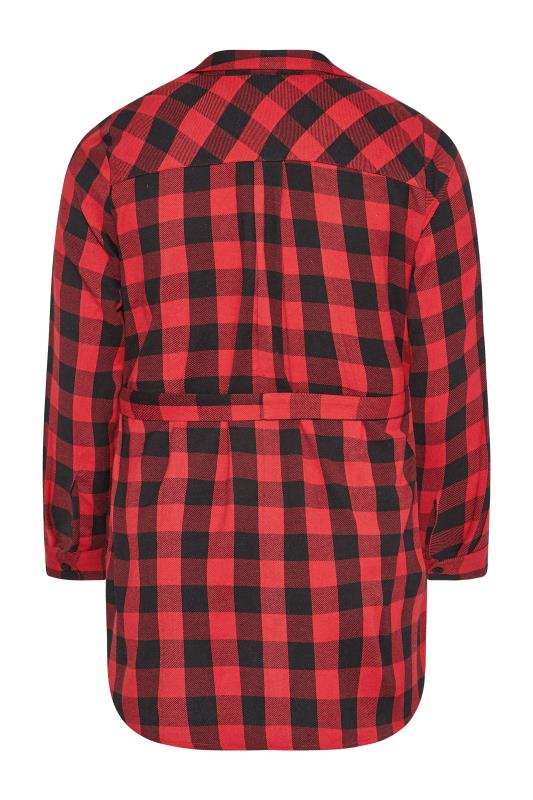 LIMITED COLLECTION Red Gingham Tie Waist Shirt_BK.jpg