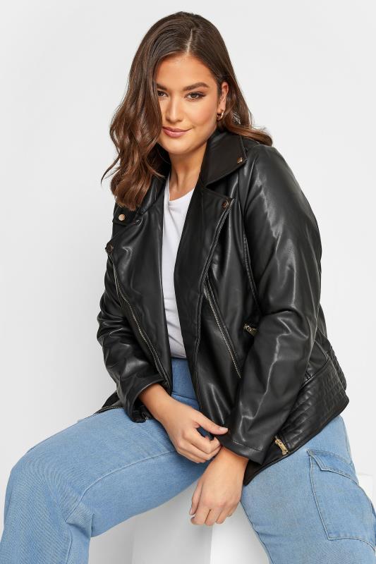 YOURS Plus Size Faux Leather Biker Jacket | Yours Clothing 4