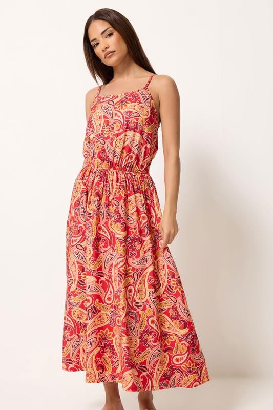  PixieGirl Petite Orange Paisley Midi Dress
