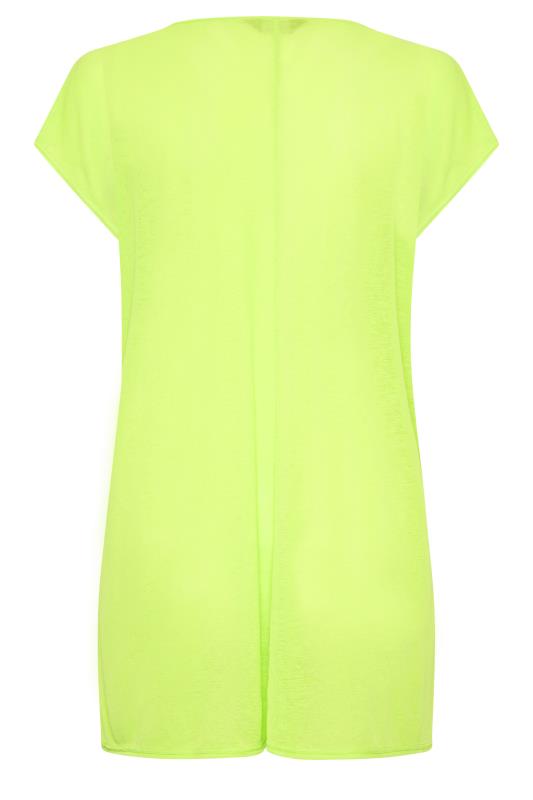 LIMITED COLLECTION Plus Size Lime Green Textured Kimono Cardigan | Yours Clothing 8