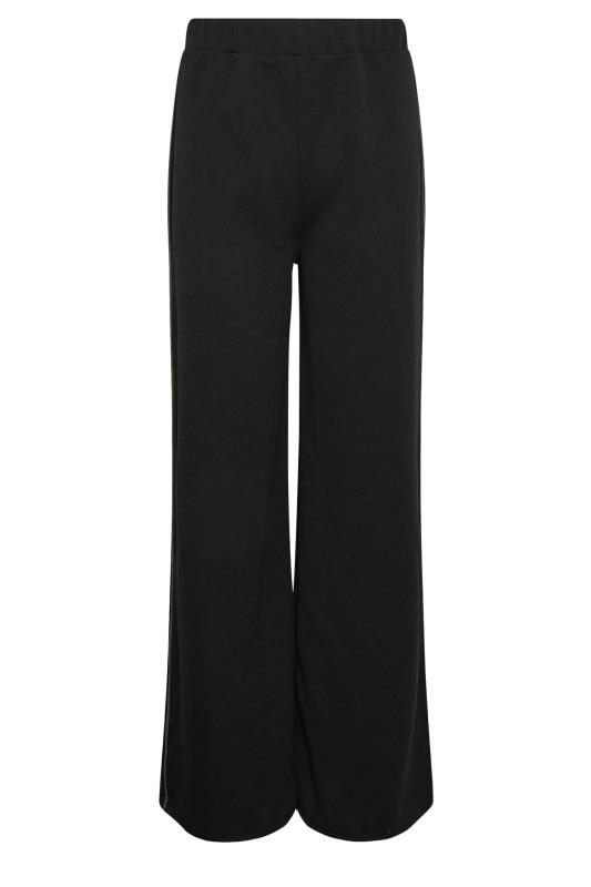 LTS Tall Womens Black & Khaki Green Side Pipe Detail Wide Leg Trousers | Long Tall Sally 5