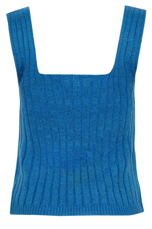 LTS Tall Blue V-Neck Knitted Vest Top 6