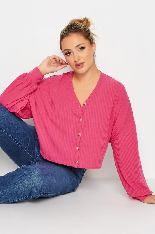 LIMITED COLLECTION Plus Size Pink Cropped Cardigan | Yours Clothing 4