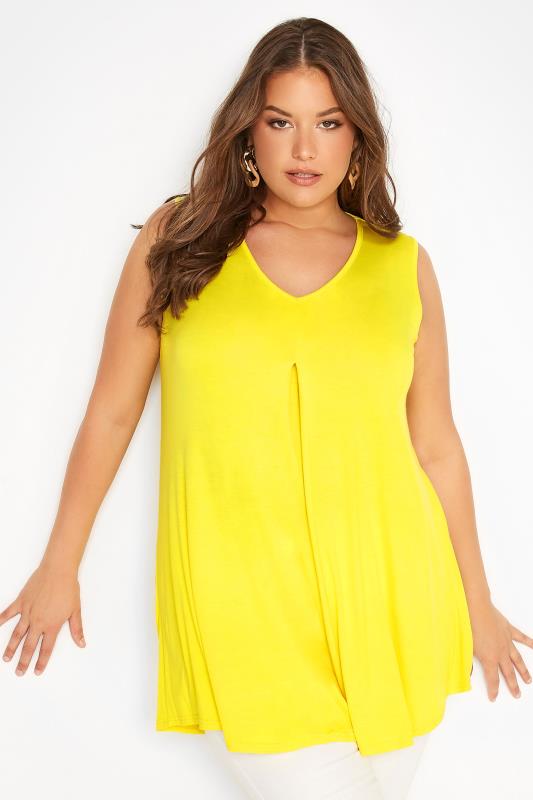 Plus Size  Curve Lemon Yellow Swing Vest Top