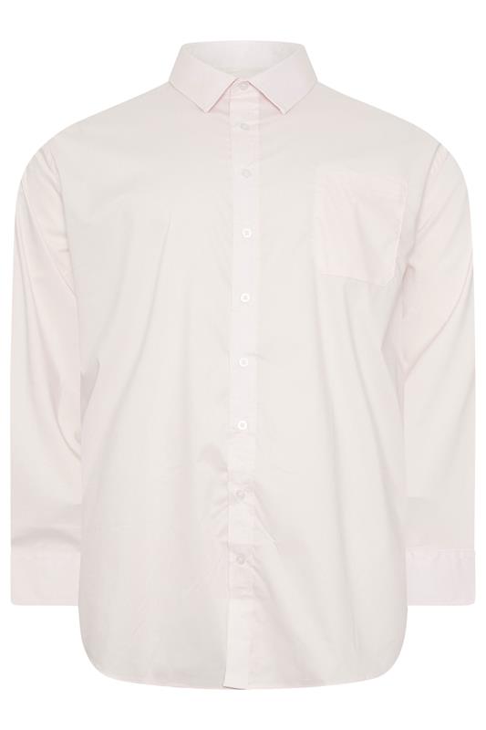 D555 Big & Tall Pink Long Sleeve Non Iron Stretch Shirt | BadRhino 2