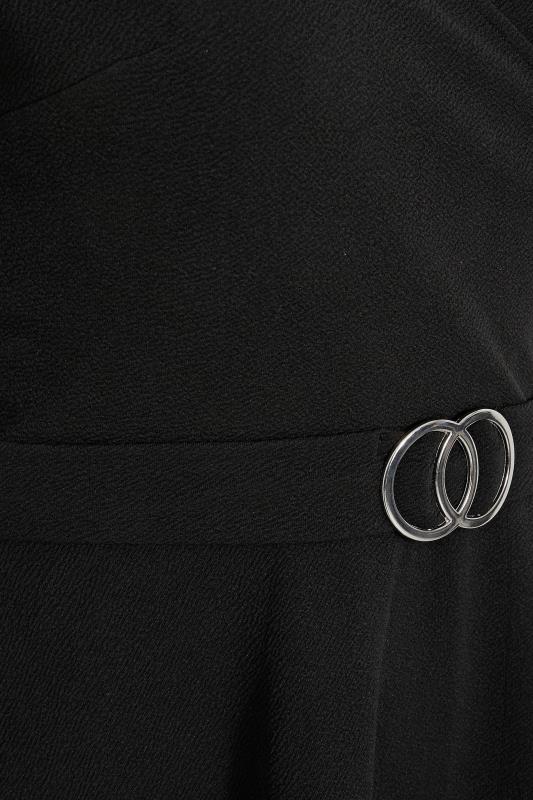YOURS LONDON Plus Size Black Wrap Buckle Midi Dress | Your Clothing 5