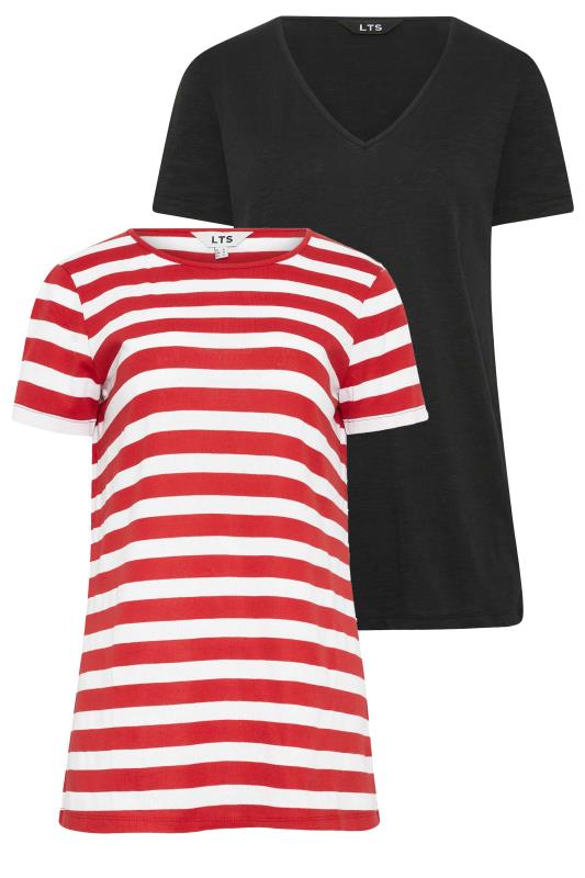 LTS Tall Womens 2 PACK Red & Black Stripe Short Sleeve T-Shirts | Long Tall Sally 7