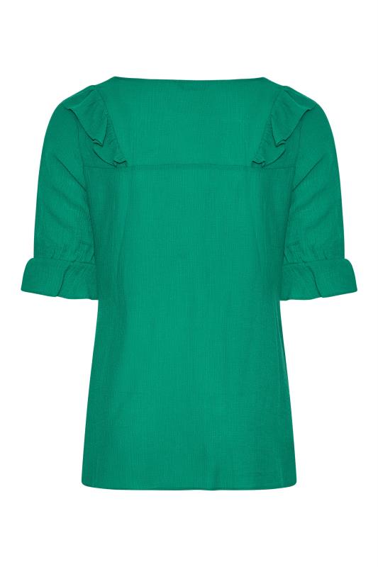 LIMITED COLLECTION Curve Emerald Green Frill Blouse 7