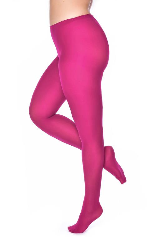 Hot Pink 50 Denier Tights | Yours Clothing 2