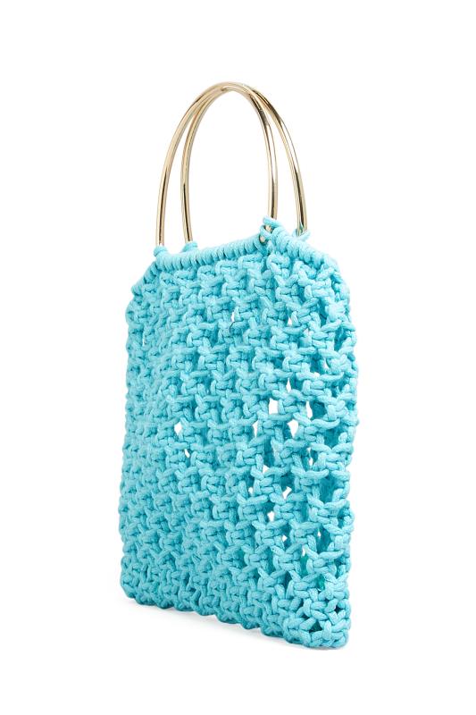 Blue Crochet Handle Bag 6