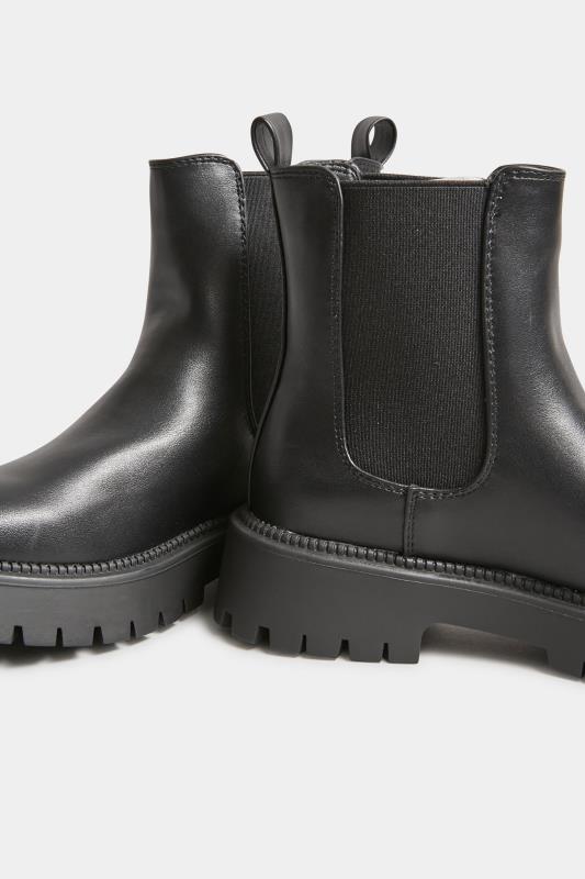 PixieGirl Black Chunky Chelsea Boots In Standard D Fit | PixieGirl 6