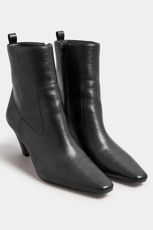 LTS Black Heeled Ankle Boot In Standard Fit | Long Tall Sally 2