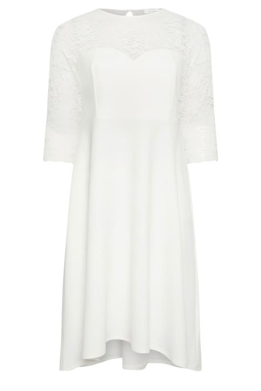 YOURS LONDON Plus Size White Lace Sweetheart Dress | Yours Clothing 5