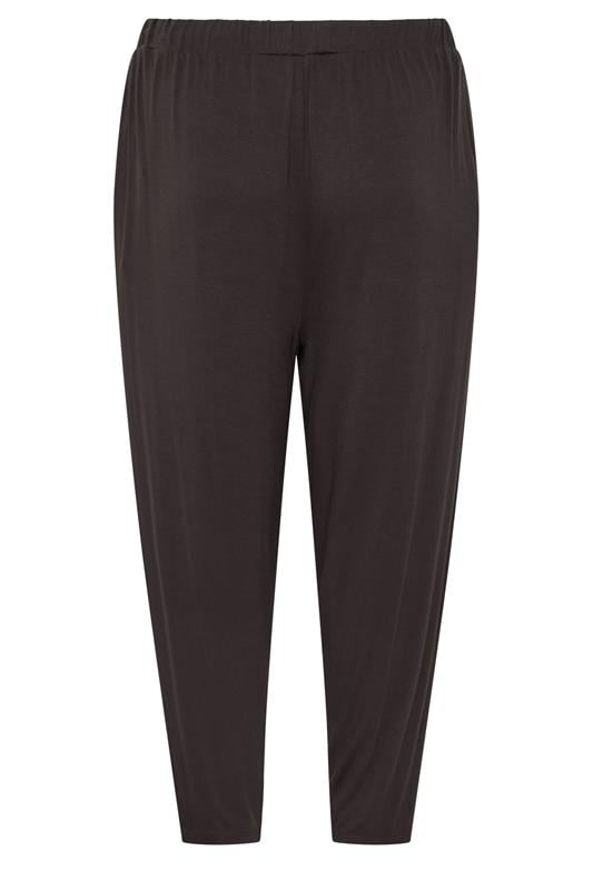 YOURS Plus Size Brown Wide Leg Seam Joggers | Yours Clothing 6