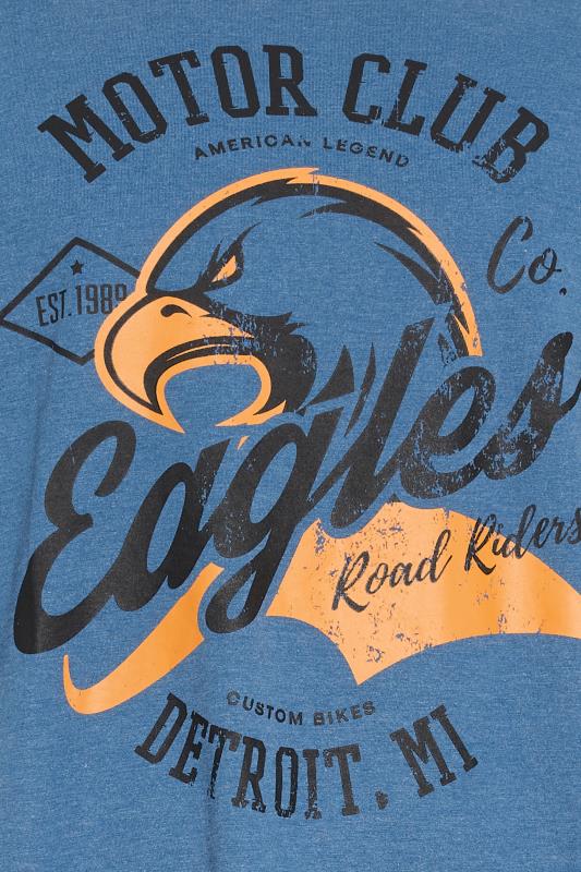 KAM Big & Tall Blue Raglan 'Eagles' Print T-Shirt | BadRhino 4