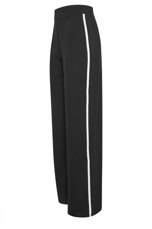 LTS Tall Womens Black & White Side Stripe Scuba Wide Leg Trousers | Long Tall Sally 6