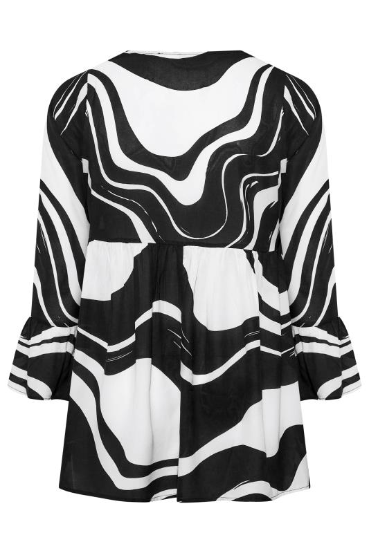 LIMITED COLLECTION Plus Size Curve Black & White Marble Print Blouse | Yours Clothing 7