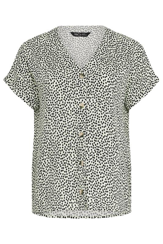 M&Co White & Black Spot Print Blouse | M&Co 5