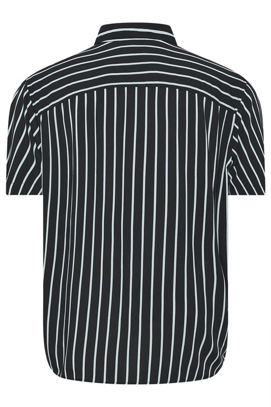 JACK & JONES Big & Tall Black Stripe Resort Shirt | BadRhino 4