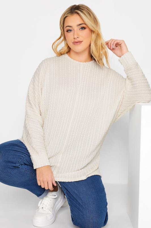 YOURS Plus Size White Textured Soft Touch Top | Yours Clothing 4