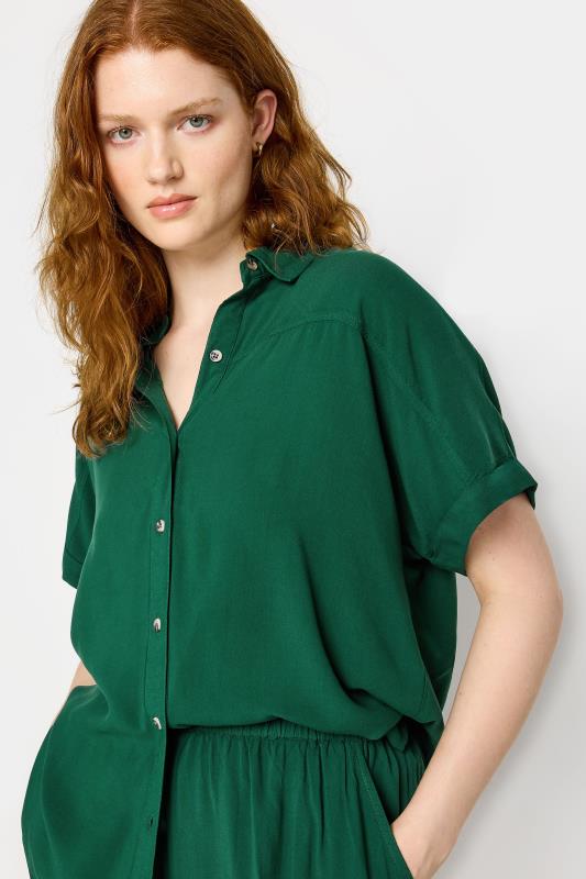 LTS Tall Womens Dark Green Acid Wash Short Sleeve Shirt | Long Tall Sally 6