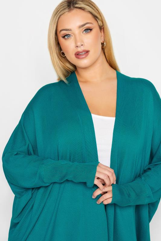 YOURS Plus Size Blue Batwing Sleeve Cardigan | Yours Clothing 4