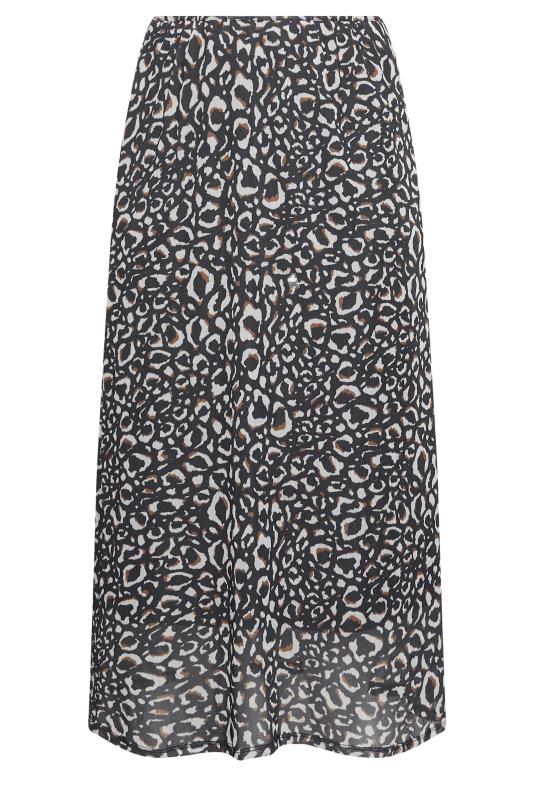 YOURS Curve Grey Leopard Print Mesh Maxi Skirt | Yours Clothing 5