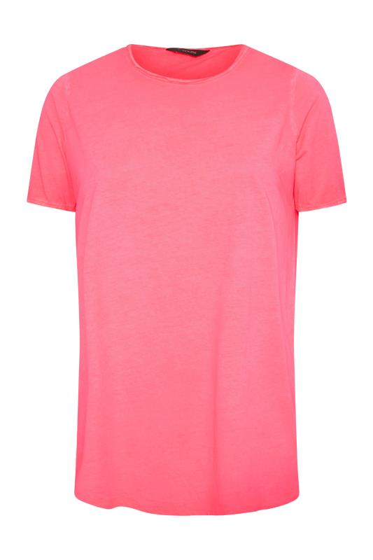 Curve Pink Raw Edge Basic T-Shirt_X.jpg