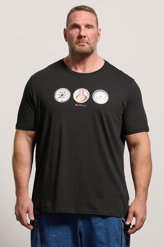 Ben Sherman Big & Tall Black Speed Graphic T-Shirt | BadRhino 1