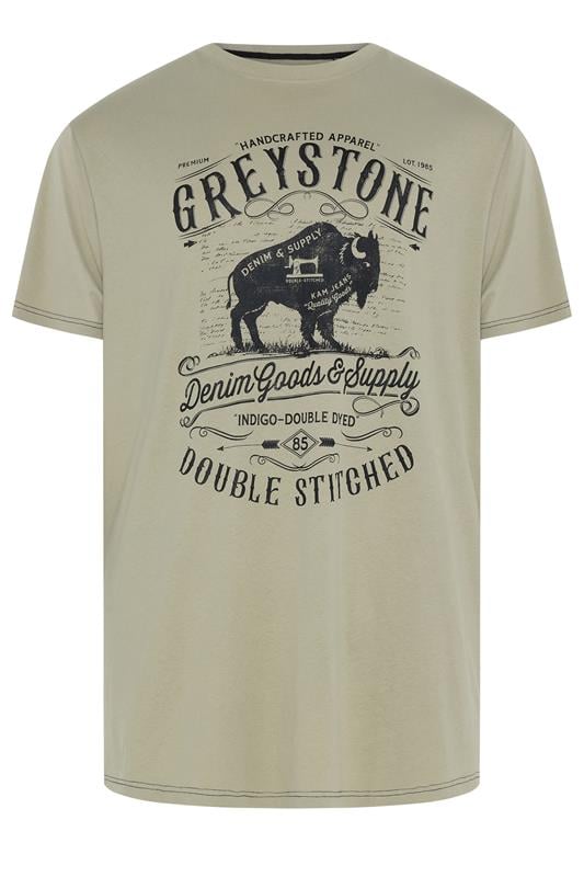 KAM Big & Tall Grey 'Greystone' Graphic Print T-Shirt | BadRhino 1