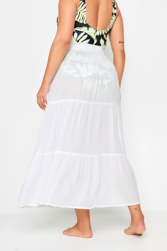 YOURS Curve Plus Size White Tiered Beach Skirt | Yours Clothing  3