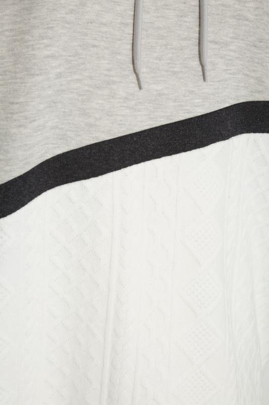 Plus Size Grey Panel Detail Hoodie | Yours Clothing 5