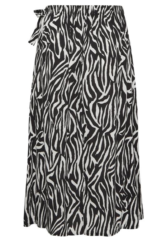 LIMITED COLLECTION Plus Size Black Zebra Print Wrap Midi Skirt | Yours Clothing 6