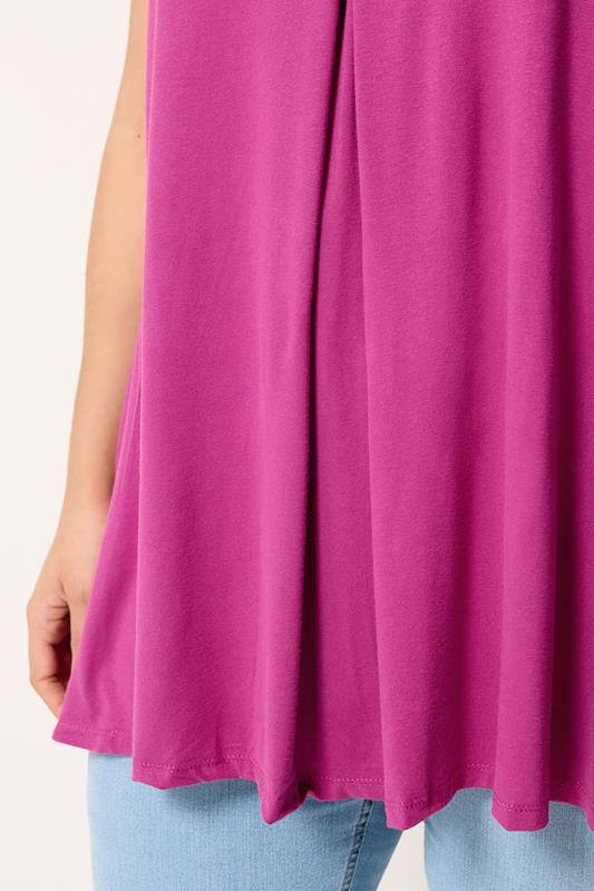 YOURS Plus Size Purple Pleat Front Vest Top | Yours Clothing 4