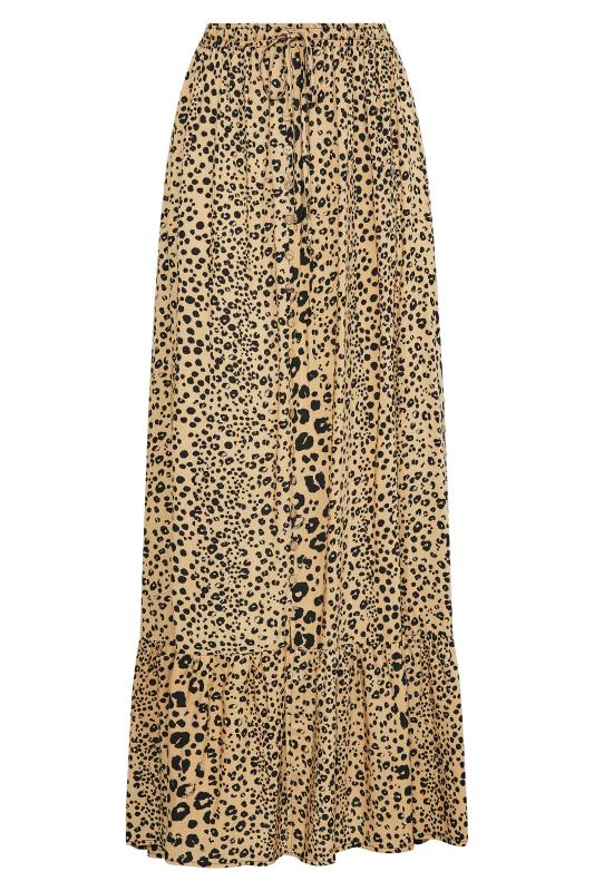 LTS Tall Natural Brown Leopard Print Maxi Skirt 3