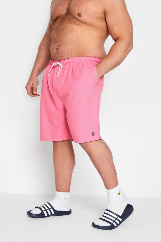 Men's  U.S. POLO ASSN. Big & Tall Pink Swim Shorts