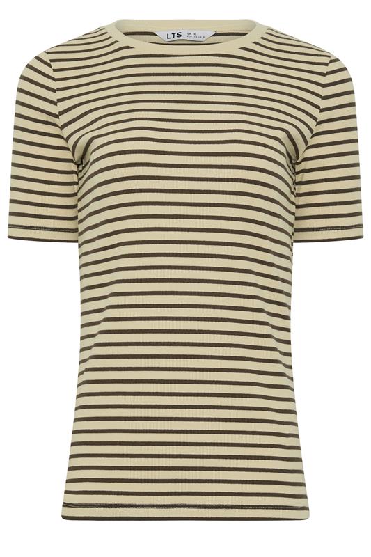 LTS Tall Women's Chocolate Brown Stripe Cotton Ribbed T-Shirt | Long Tall Sally 5
