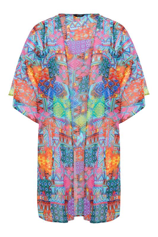 Plus Size Blue Tribal Kimono | Yours Clothing  7